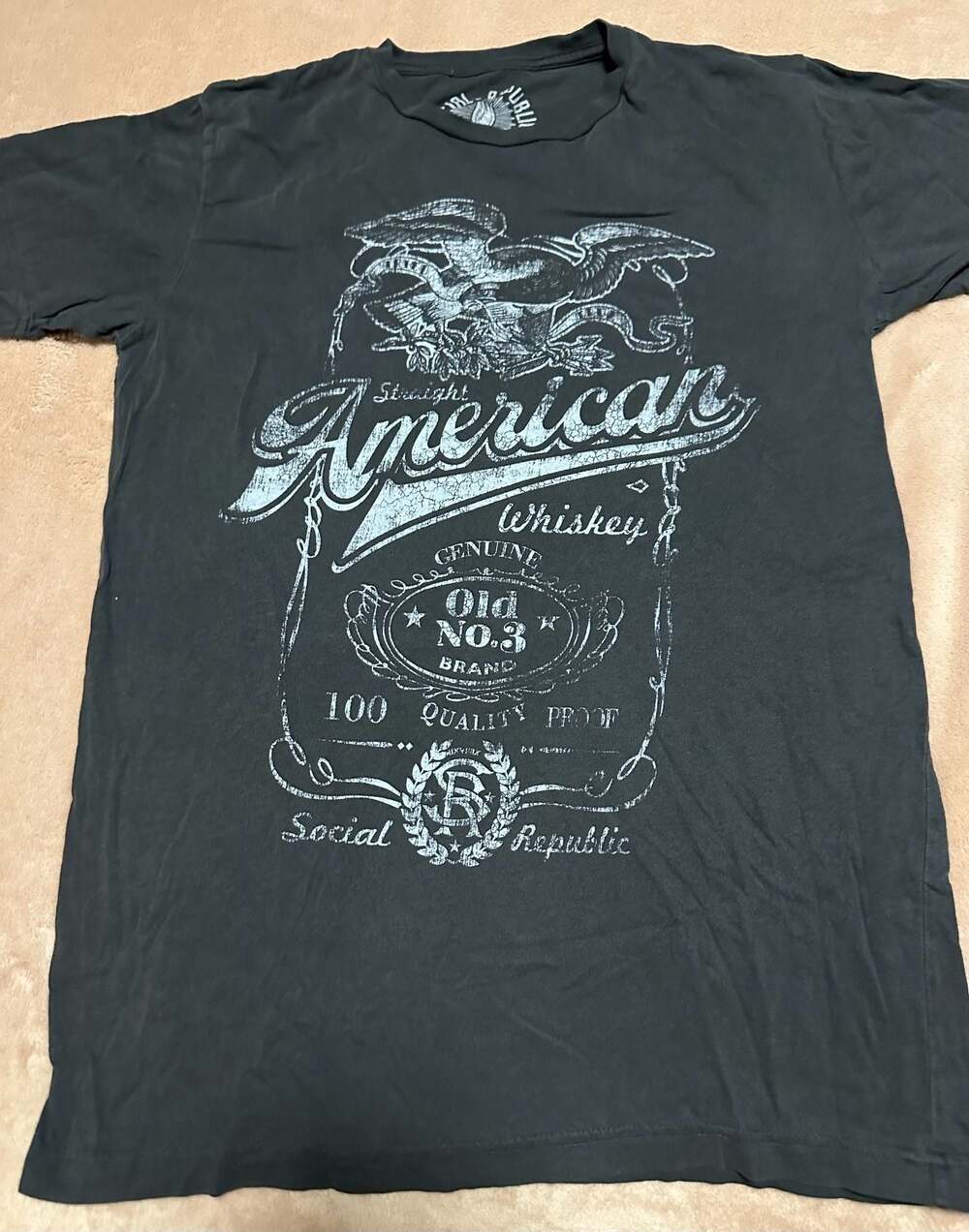 Social Republic American Whiskey Eagle Graphic T-Shirt